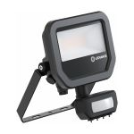 Ledvance Led-Scheinwerfer Aluminium Schwarz 8W 1200lm 100D - 840 Kaltweiß | IP65 - Bewegungs- Und Lichtsensor - Symmetrisch