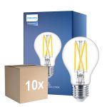 Mehrfachpackung 10x Philips Master LED E27 Birne Fadenlampe Klar 5.9W 806lm - 922-927 Dim To Warm | Höchste Farbwiedergabe - Dimmbar - Ersatz Für 60W