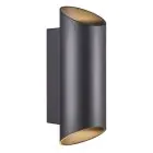 Nordlux Nico Wandleuchte Aluminium Schwarz Up & Down | IP54 - Geeignet für 2x GU10