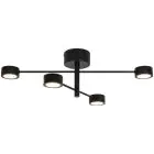 Nordlux Clyde Deckenleuchte 4-Rail Metall Schwarz 14W 1100lm - 827 Extra Warmweiß | 3-Stufen Dimmbar