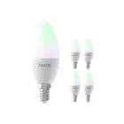Mehrfachpackung 5x Calex Smart Kerze LED Glühbirne E14 5W 470lm 2200-4000K RGB + CCT | Tuya Wi-Fi
