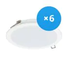 Mehrfachpackung 6x Philips LED Downlight DN065B Metall Weiß 19W 2000lm 110D - 830 Warmweiß | 225mm - Ausschnitt 200mm - IP20