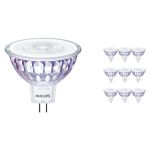 Lot 10x Philips Master Value LED Spot GU5.3 MR16 7.5W 630lm 60D - 930 Blanc Chaud | Meilleur rendu des couleurs - Dimmable - Équivalent 50W