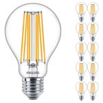 Lot 10x Philips Corepro LED Ampoule E27 Poire Claire 17W 2452lm - 827 Blanc Très Chaud | Équivalent 150W