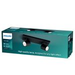 Philips Runner Spot LED Métal Noir | Convient pour 2x GU10