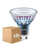 Lot 10x Philips MASTER LED Spot ExpertColor GU10 PAR16 5.5W 375lm 36D - 930 Blanc Chaud | Meilleur rendu des couleurs - Dimmable - Équivalent 50W