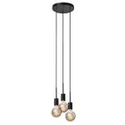 Nordlux Paco Suspension Luminaire Métal 3-Spot Noir | Convient pour 3x E27