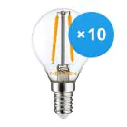 Lot 10x Noxion Lucent LED E14 Boule Filament Claire 4.5W 470lm - 827 Blanc Très Chaud | Équivalent 40W