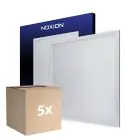 Lot 5x Noxion Panneau LED Ecowhite V4.0 28W 3400lm - 840 Blanc Froid | 62x62cm - UGR 