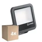 Lot 4x Ledvance Projecteur LED Aluminium Noir 69W 9150lm 100D - 830 Blanc Chaud | IP66 - Symétrique