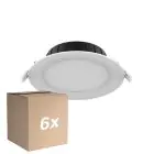 Lot 6x Noxion Downlight LED Hera Plat Encastré Blanc 15W 1500lm 80D - 827-830-840 CCT | 168mm - Diamètre 144mm