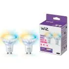 Pack duo 2x WiZ Smart Spot LED GU10 PAR16 5W 400lm 36D | Meilleur Rendu Des Couleurs - Dimmable - Équivalent 50W