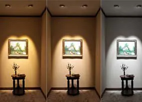 example different colour temperatures